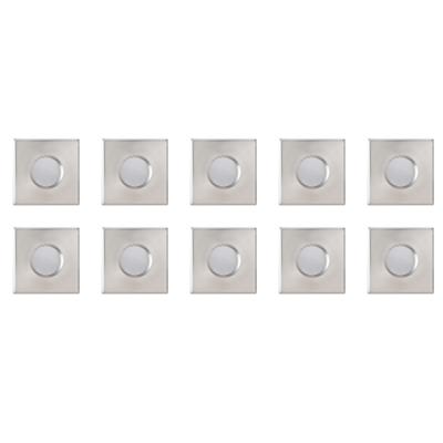 Vierkante Inbouwspot Armatuur 10-Pack - Waterdicht IP65 - Chroom