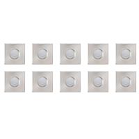 Vierkante Inbouwspot Armatuur 10-Pack - Waterdicht IP65 - Chroom - thumbnail