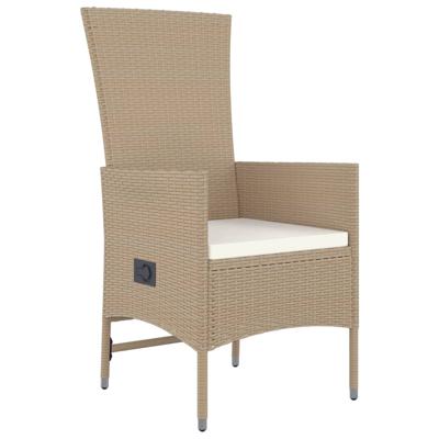 9-delige Tuinset met kussens poly rattan beige