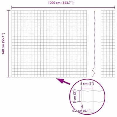 Euro Hek Grijs 1.4 x 10 m PVC-gecoat ijzer
