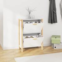 VidaXL Schoenenkast 57,5x33x80 cm bewerkt hout wit - thumbnail