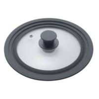 Metaltex pannendeksel 20-24 cm glas/silicone/zwart - thumbnail