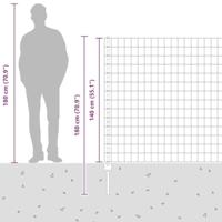 VidaXL Hek met paal groen 1,4 x 10 m staal en pvc - thumbnail
