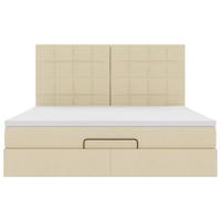 Ottoman bed met matras 180x200cm stof crèmekleurig - thumbnail
