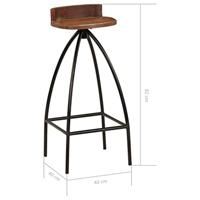 Barstoelen 2 st massief gerecycled hout - thumbnail