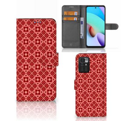 Xiaomi Redmi 10 | Telefoon Hoesje | Batik Rood Xiaomi Redmi 10 | Telefoon Hoesje | Batik Rood