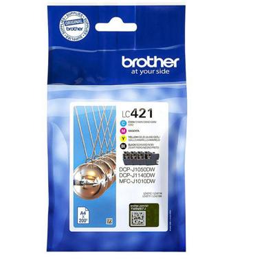 Brother LC421VALDR inktcartridge 4 stuk(s) Origineel Zwart, Cyaan, Magenta, Geel Brother LC421VALDR inktcartridge 4 stuk(s) Origineel Zwart, Cyaan, Magenta, Geel