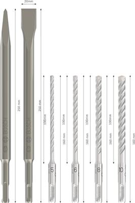 Bosch Accessoires PRO SDS plus-4C Chisel and Drill Bit Set | 6 pcs - 2607017585 Bosch Accessoires PRO SDS plus-4C Chisel and Drill Bit Set | 6 pcs - 2607017585