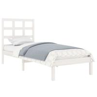Bedframe massief hout wit 75x190 cm - thumbnail