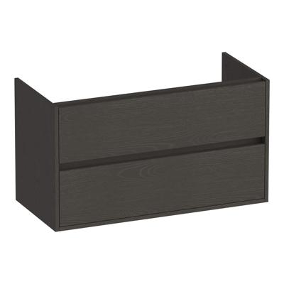 Brauer Adore - Onderkast - 100 cm - met 2 Softclose Lades Greeploos en 1 Sifon Uitsparing - Timber Anthracite