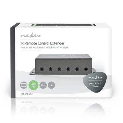 Nedis IREX150AT Ir-extender Voor Afstandsbedieningen 30 - 60 Khz Voor 6 Apparaten 10,0 M Bereik Antraciet