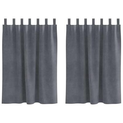 VidaXL Verduisterende gordijnen 2 pcs lichtgrijs 140 x 140 cm fluweel