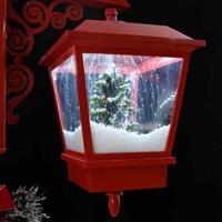 Kerststraatlamp met 2 lantaarns Rood 80 x 40,5 x 188 cm Metaal - thumbnail