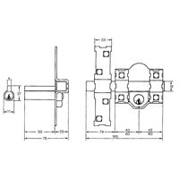 Veiligheidsslot Fac 301-l/80 Nikkel Staal 50 mm 80 mm - thumbnail