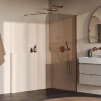 BRAUER Orion inloopdouche brons glas 120x200 incl. glascoating Geborsteld Koper PVD - thumbnail
