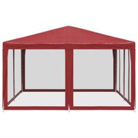 VidaXL Partytent met 8 mesh zijwanden 4x4 m hdpe rood - thumbnail