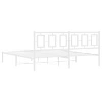 Bedframe met hoofdbord metaal wit 180x200 cm - thumbnail
