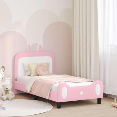 Bedframe voor kinderen met hoofdbord Roze 80 x 160 cm PU