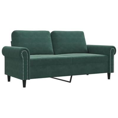 Tweezitsbank 140 cm fluweel donkergroen