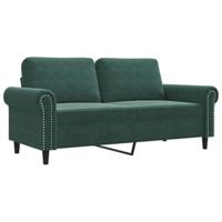 Tweezitsbank 140 cm fluweel donkergroen - thumbnail