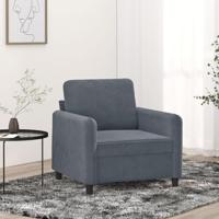 Fauteuil 60 cm fluweel donkergrijs - thumbnail