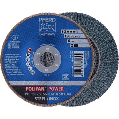 PFERD TOOLS 67786150 PFC 150 Z 60 SG POWER STEELOX Lamellenschijf Diameter 150 mm Boordiameter 22.23 mm Korrelgrootte (num) 60 RVS, Staal 10 stuk(s)