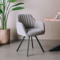 Tower Living Draaibare Eetkamerstoel 'Bruno' kleur Blauwgrijs - thumbnail