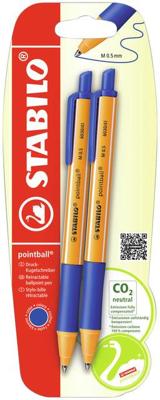 Balpen stabilo pointball 6030/41 m 2st blauw | 10 stuks Balpen stabilo pointball 6030/41 m 2st blauw | 10 stuks
