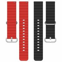 Garmin Forerunner 970 / 570 (47mm) / 255 - Ocean Style bandje - Zwart / rood - thumbnail