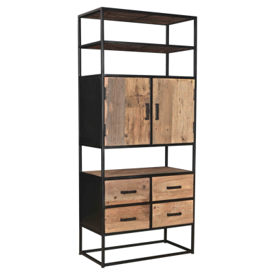 Sohome Opbergkast Georgia Riverwood en staal - Bruin