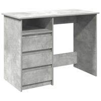 Bureau 102x50x75 cm bewerkt hout betongrijs - thumbnail