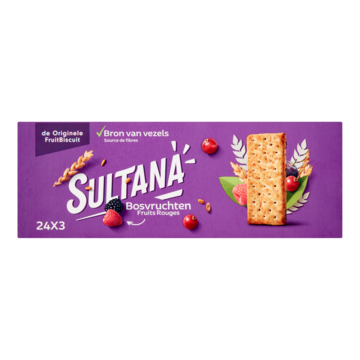 Fruitbiscuit Sultana bosvruchten 3-pack | 24 stuks