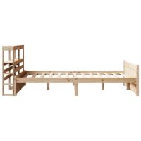 Bedframe met hoofdbord massief grenenhout wit 140x200 cm - thumbnail