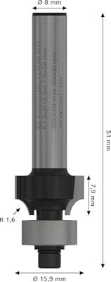 Bosch Accessories 2608629681 Afrondfrees Bosch Accessories 2608629681 Afrondfrees