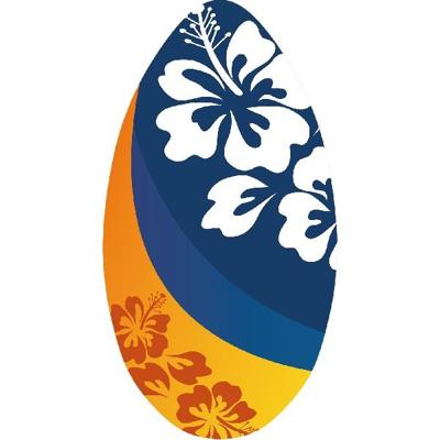 SportX skimboard flower oranje/blauw 100 cm