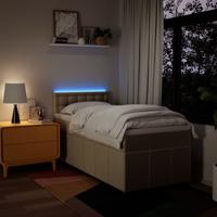 Boxspring met matras stof crèmekleurig 160x200 cm - thumbnail