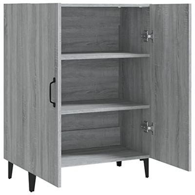 Dressoir 70x34x90 cm bewerkt hout grijs sonoma eikenkleurig