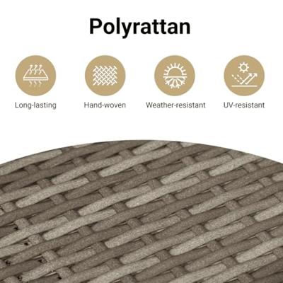 5-delige Loungeset met kussens poly rattan grijs