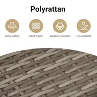 11-delige Tuinset met kussens poly rattan grijs - thumbnail