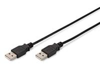Digitus USB-kabel USB 2.0 USB-A stekker, USB-A stekker 1.00 m Zwart Afgeschermd (dubbel) AK-300101-010-S - thumbnail