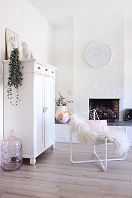 NeXtime NE-3095WI Wandklok Dia. 53 X 3 Cm, Hout, Wit, 'Wood Wood Big' NeXtime NE-3095WI Wandklok Dia. 53 X 3 Cm, Hout, Wit, 'Wood Wood Big'