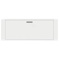 Wandschoenenkast 100x35x38 cm bewerkt hout wit - thumbnail