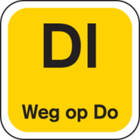 Label | DI weg op | papier | afwasbaar | 19x19mm | geel | rol à 1000 stuks - thumbnail