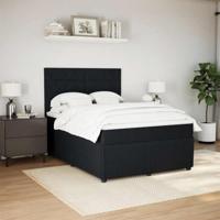 Boxspring met matras fluweel zwart 140x200 cm - thumbnail