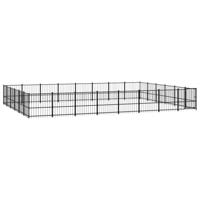 vidaXL Hondenkennel voor buiten 45,16 m² staal, kennel, hondenhuis, hondenren, hondenhok, hondenverblijf, puppyverblijf, kennels, hondenhokken - thumbnail