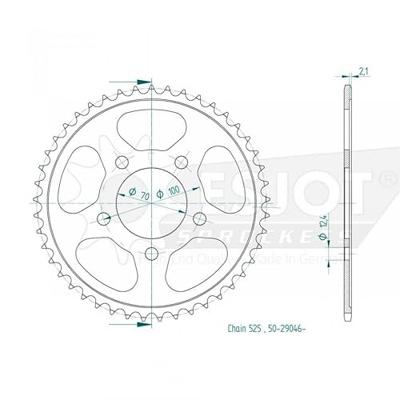ESJOT Chain wheel 525 45z steel black
