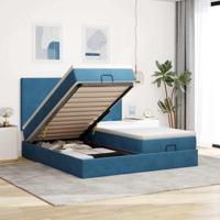 Ottoman bed met matrassen en LED's 180x200cm fluweel - thumbnail