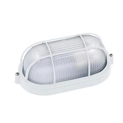 LED Buitenlamp Torina - Wandverlichting Aluminium Ovaal Mat Wit E27