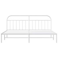 Bedframe met hoofdbord metaal wit 193x203 cm - thumbnail