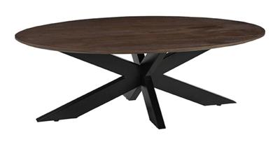 LABEL51 Salontafel James - Espresso - Mangohout - 130 cm - Rond